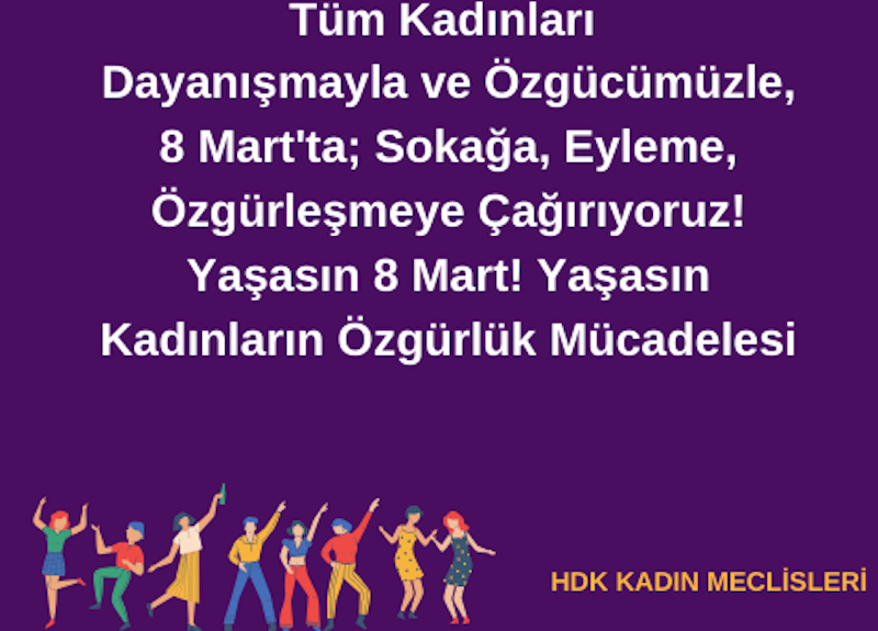 HDK KADIN MECLİSLERİ: 8 MART’TA; SOKAĞA, EYLEME, ÖZGÜRLEŞMEYE!